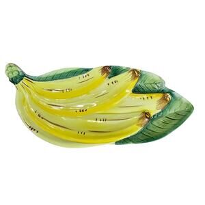 Vintage Bananas Serving Dish Relish Appetizer Dessert Spoon Rest Made In Italy